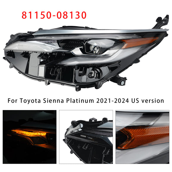 2021-2024 Toyota Sienna conduziu farol esquerdo + direito 81150-08130 81110-08130