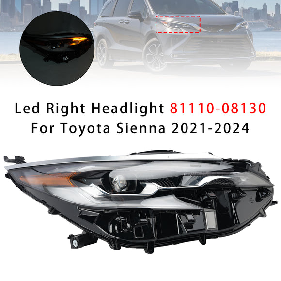 2021-2024 Toyota Sienna conduziu farol esquerdo + direito 81150-08130 81110-08130