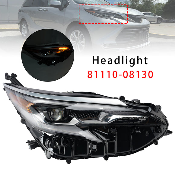 2021-2024 Toyota Sienna conduziu farol esquerdo + direito 81150-08130 81110-08130