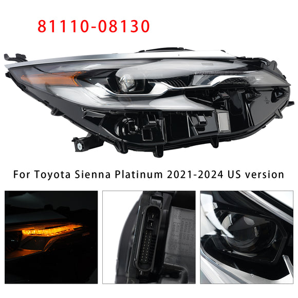 2021-2024 Toyota Sienna conduziu farol esquerdo + direito 81150-08130 81110-08130