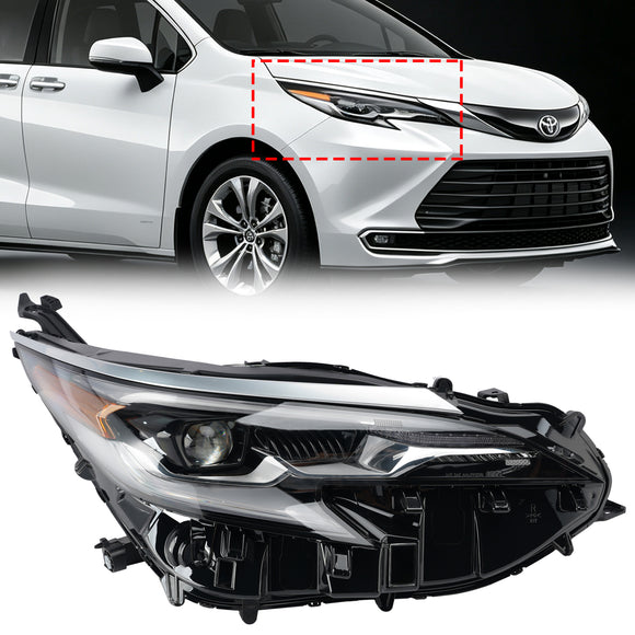 2021-2024 Toyota Sienna Led oikea ajovalokokoonpano 81110-08130 8111008130 Matkustajan puoli