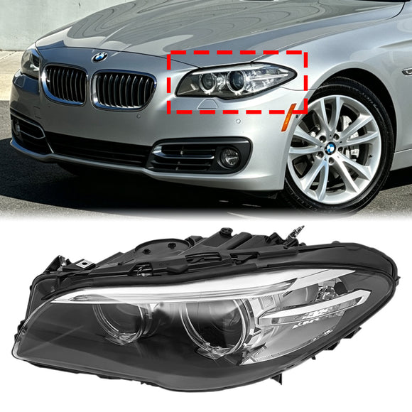 2014-2017 BMW Serie 5 F10 LCI Faro delantero izquierdo de xenón HID SIN AFS 63117343905