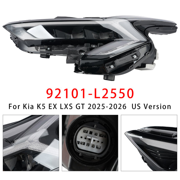 2025-2026 Kia K5 LXS/EX/GT esquerda+direita conjunto de farol LED 92101-L2550 92102-L2550