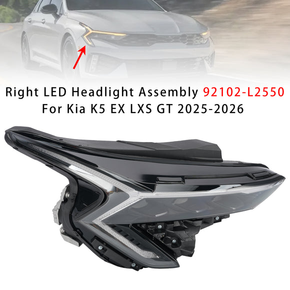 2025-2026 Kia K5 LXS/EX/GT esquerda+direita conjunto de farol LED 92101-L2550 92102-L2550