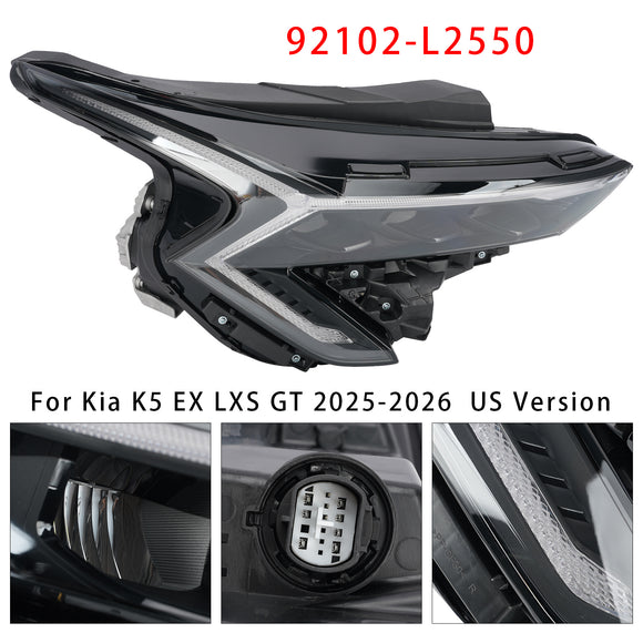 2025-2026 Kia K5 LXS/EX/GT esquerda+direita conjunto de farol LED 92101-L2550 92102-L2550