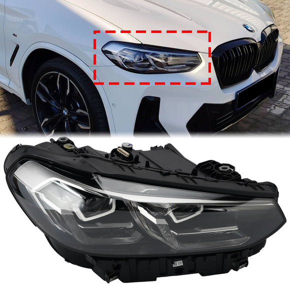 2022–2025 BMW X3 X4 G01 G02 LED-Scheinwerfer links + rechts, Chrom ohne AFS 63115A0E601 63115A0E602