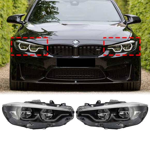 2017-2020 BMW serii 4 F32 F33 LCI M3 F80 M4 F82 Ikon Reflektory biały żółty 6 pinów RHD