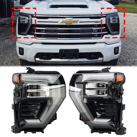 2024-2025 Chevy Silverado 2500 3500 HD conjunto de farol esquerdo + direito 85044248 85044249