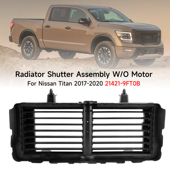 2017-2020 Nissan Titan/Titan XD jäähdyttimen suljinkokoonpano ilman moottoria 21421-9FT0B 214219FT0A