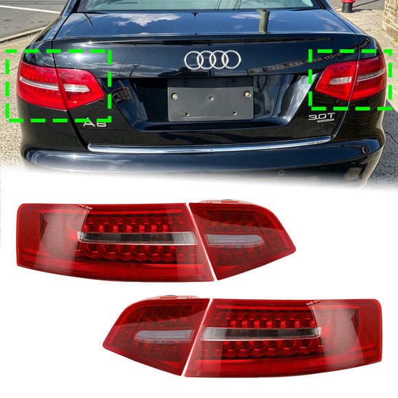 2009–2011 Audi A6 C6 Limousine, 4 Stück Innen- und Außenkoffer-LED-Rücklichtlampe 4FD945093B 4FD945094B