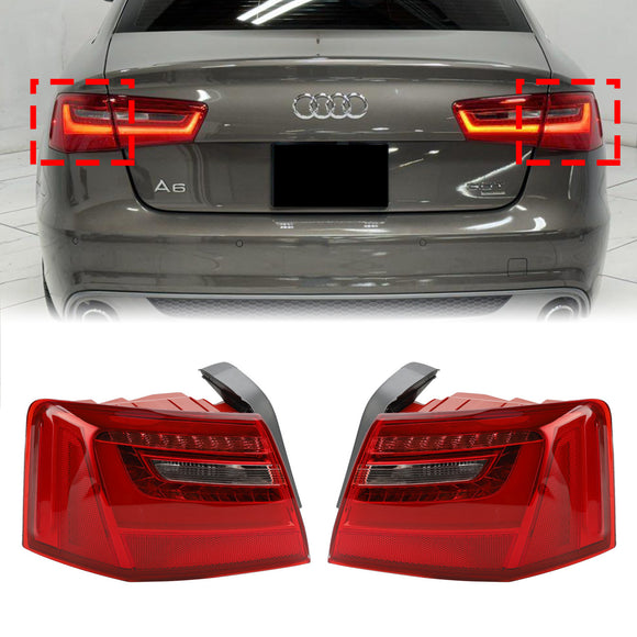 2012-2015 AUDI A6 C7 Saloon / Sedan Car L+R Outer LED Taillight Brake Light 4GD945095 4GD945096