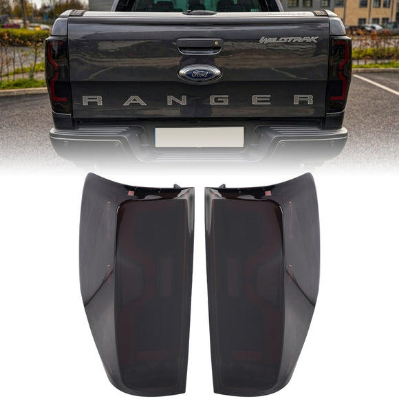 2012-2021 Ford Ranger T6 T7 T8 LED Black Clear Rear Tail Light Lamp Smoke Lens