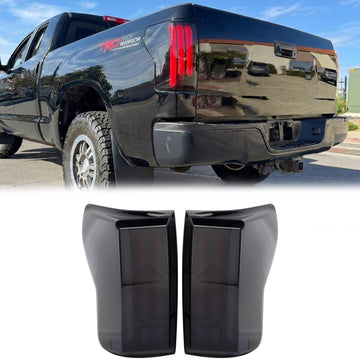 Toyota Tundra 2007-2013 Left + Right LED Tail Lights Black Housing Smoked Lens Replacement