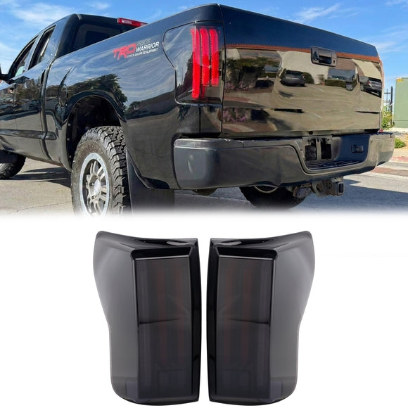 Toyota Tundra 2007-2013 Left + Right LED Tail Lights Black Housing Smoked Lens Replacement
