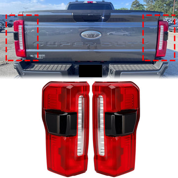 2023-2026 Ford F-250 F350 F450 Links + Rechts Paar LED-achterlicht met dode hoek PC3Z-13405-C PC3B-13B505-C PC3Z-13404-C - 0