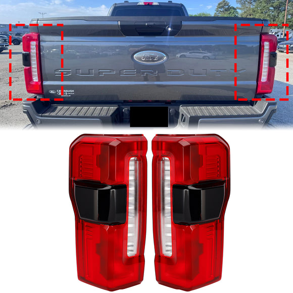 2023-2026 Ford F-250 F350 F450 Links + Rechts Paar LED-achterlicht met dode hoek PC3Z-13405-C PC3B-13B505-C PC3Z-13404-C