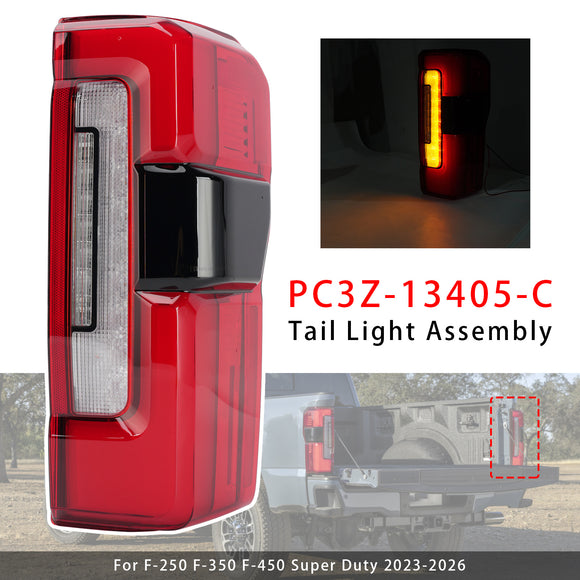 Ford F250 F350 F450 Super Duty Platinum / Limited 2023-2026 Right LED Tail Light PC3B-13B504-C PC3Z-13404-C With Blind Spot