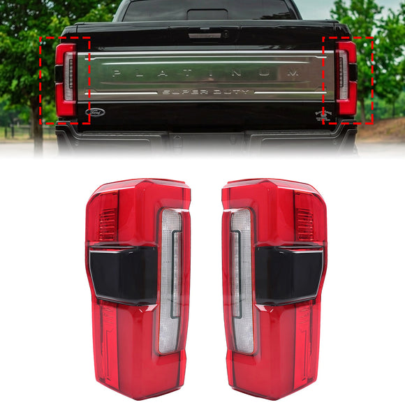 2023-2026 Ford F250 F350 F450 Super Duty Platinum/Limited Coppia sinistra + destra Fanale posteriore a LED con punto cieco PC3Z-13404-C PC3Z-13405-C