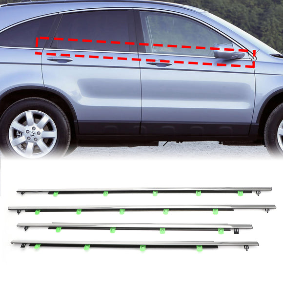Honda CRV 2007-2011 4x Car Window Moulding Trim Weatherstrips Seal 72950-SWA-A01