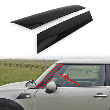 2005-2015 Mini R55 R56 R27 2Pcs Front A Pillar Black Windshield Post Trims Left & Right 51137272583 51137272584 - 0