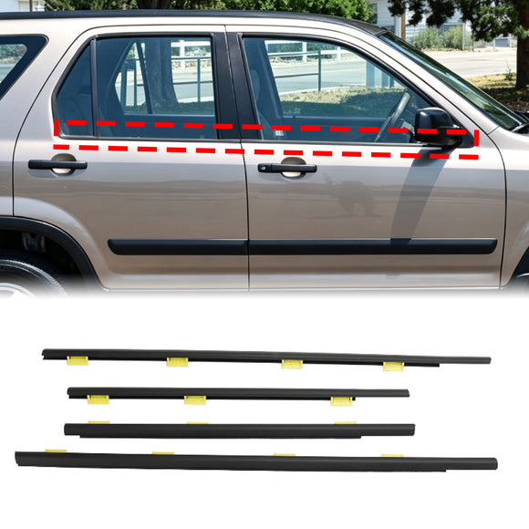 4PCS Dichtungsstreifen-Fensterdichtungsgürtel 72410-SCA-E01 für Honda CR-V 2002-2006