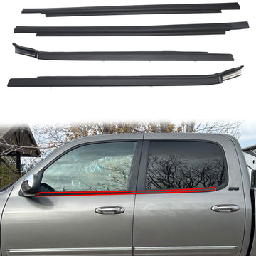 2000-2006 Toyota Tundra Double Cab 4Pcs Door Lower Outer Window Weatherstrip 75720-0C010 75740-0C022 Seal Strip