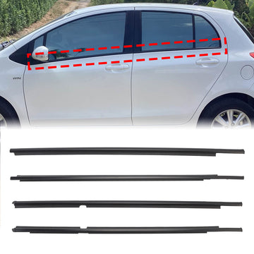 2006-2013 Toyota Yaris Hatchback 4PCS Door Glass Belt Outer Molding Weatherstrip 68210-0D100 68160-0D100