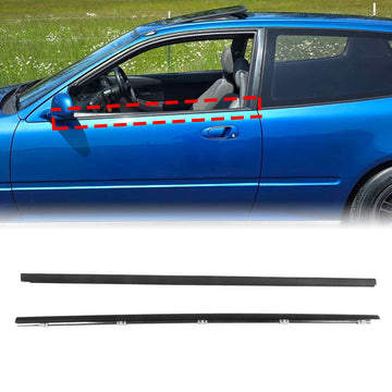 2PCS L&R Side Door Window Belt Trim Molding 72410-SR3-003 72450-SR3-003 For Honda Civic EG6 EG4 3D 1992-1995