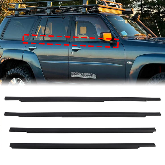 1997-2016 Nissan Patrol Y61 GU 4 PCS Kit de molde de fita de calafetagem para janela de porta 80820VB000 80821VB000
