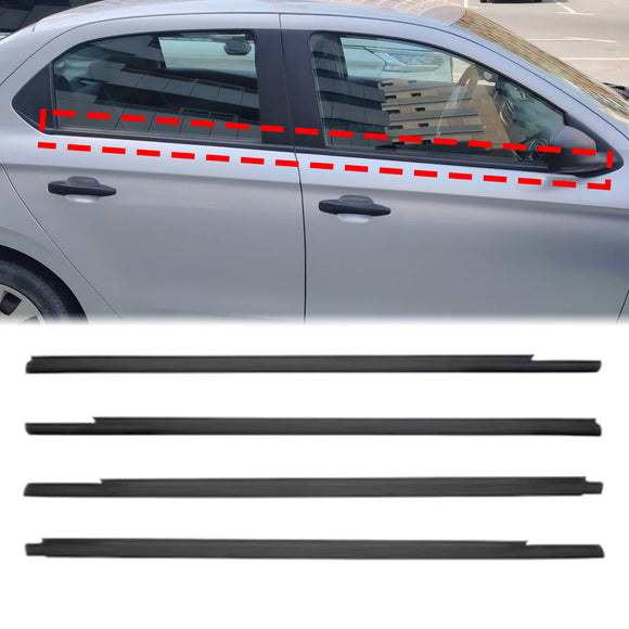 2014-2023 Citroën C3-XR/C3L/M43/M33 4 pièces bande d'étanchéité en verre de fenêtre noir 9802280880 9802280780