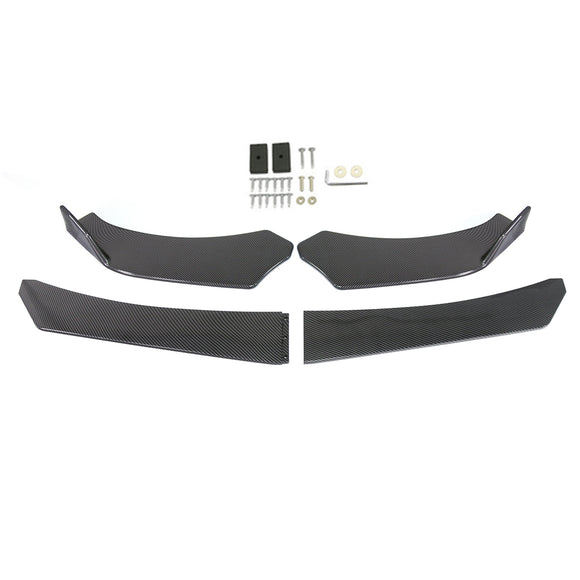 4PCS Universal Front Bumper Lip Body Kit Spoiler For Universal Model