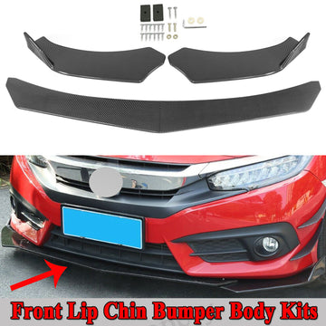 4PCS Universal Front Bumper Lip Body Kit Spoiler For Universal Model