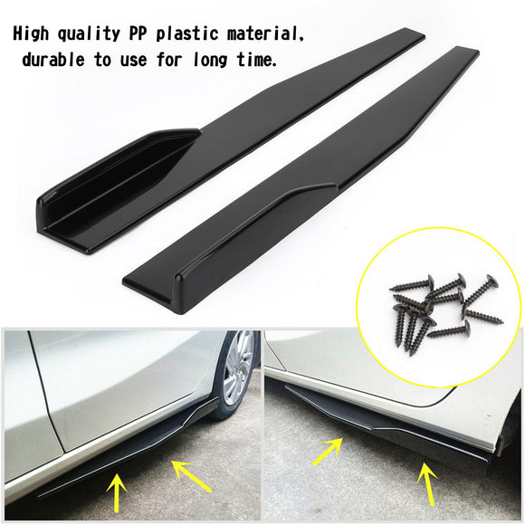 Universal Pair 86cm Car Gloss Black Side Skirts Rocker Splitters Diffuser Winglet Wings