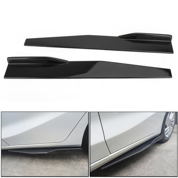 Universal Pair 86cm Car Gloss Black Side Skirts Rocker Splitters Diffuser Winglet Wings