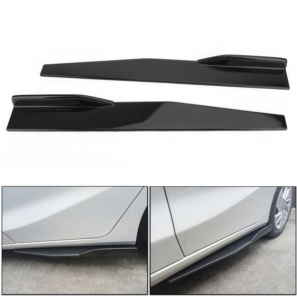 Universal Pair 86cm Car Gloss Black Side Skirts Rocker Splitters Diffuser Winglet Wings