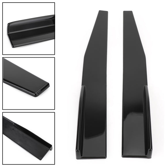 Universal Pair 86cm Car Gloss Black Side Skirts Rocker Splitters Diffuser Winglet Wings