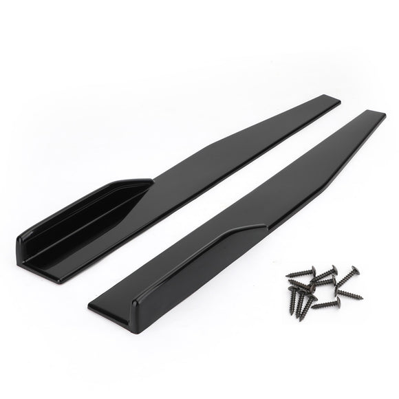 Universal Pair 86cm Car Gloss Black Side Skirts Rocker Splitters Diffuser Winglet Wings