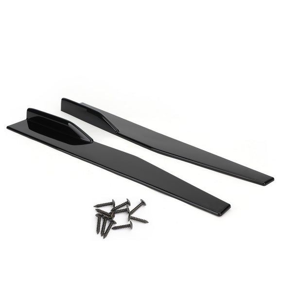 Universal Pair 86cm Car Gloss Black Side Skirts Rocker Splitters Diffuser Winglet Wings