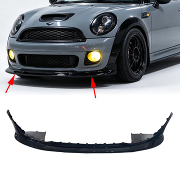 2007-2013 MINI Cooper S & JCW R55 R56 R57 R58 R59 Black Front Bumper Spoiler Lip Splitter