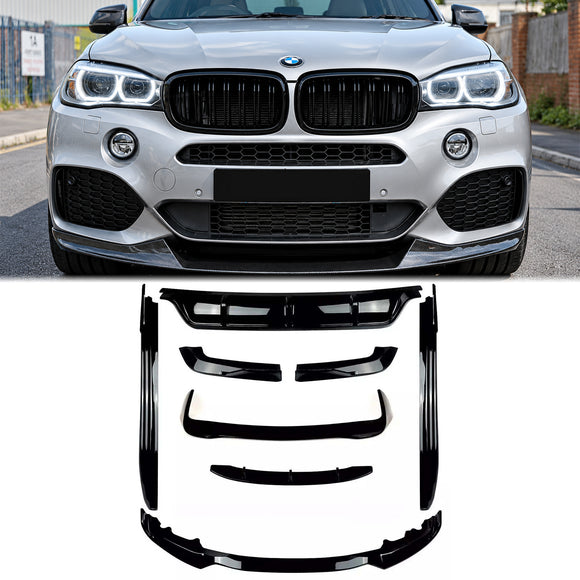 Gloss Black Body Splitter Spoiler Diffuser Skirt Fit BMW X5 F15 M Sport 2013-2019