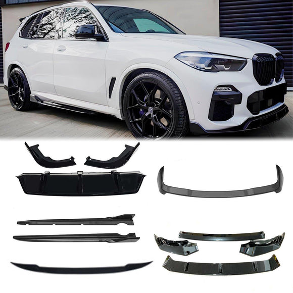 2019-2022 BMW X5 G05 Body Kit Front Splitter Lip Rear Diffuser Skirt Black
