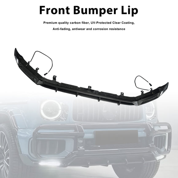 Dry Carbon Fiber Front Bumper Diffuser Lip Fit Mercedes Benz G-Class W465 2025-2026