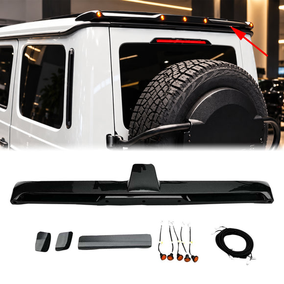 2019-2026 Benz G-Class W464 W465 W463A Carbon Fiber Rear Roof Spoiler Wing w/LED