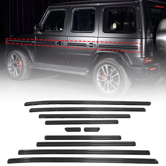 Moldura lateral da porta em fibra de carbono seca para Mercedes-Benz Classe G W464  W465 2019-2026
