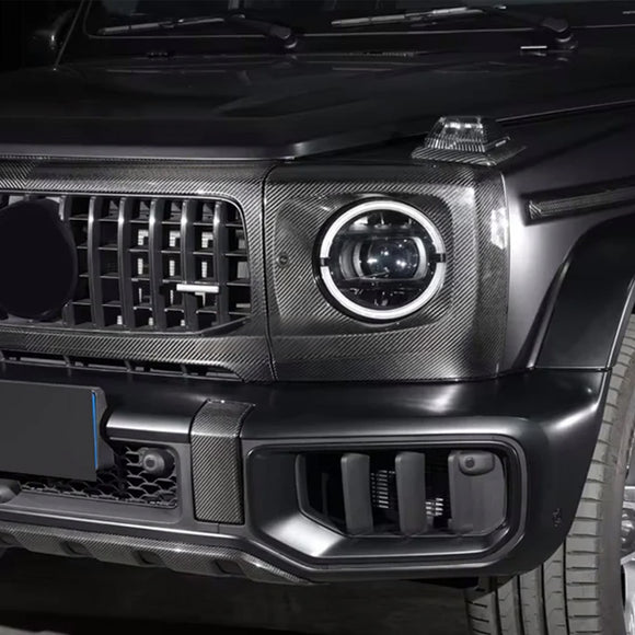 Carbon Fiber Body Kit Head Light Cover Fit Mercedes-Benz G Class W464 W465 2019-2026