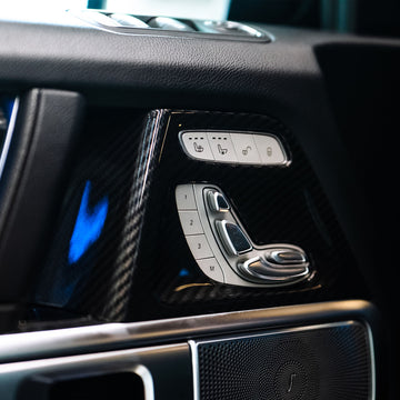 Dry Carbon Fiber Innerdoor Panel Seat Adjust Switch Frame Fit Mercedes Benz G Class W464 W465 2019-2026 - 0