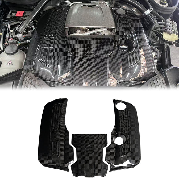 Mercedes-Benz Classe G W465 G63 2025-2026 Couvercle de protection moteur en fibre de carbone sèche