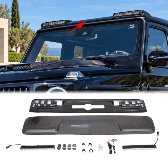 Mercedes-Benz Classe G 2019-2026 W464 W463UM W465 Spoiler dianteiro de teto estilo Brabus com LED