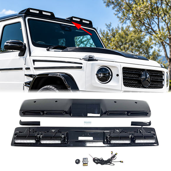 Mercedes-Benz G-Class W464 W463A W465 2019-2026 Brabus Style Front Roof Spoiler Wing W/Led