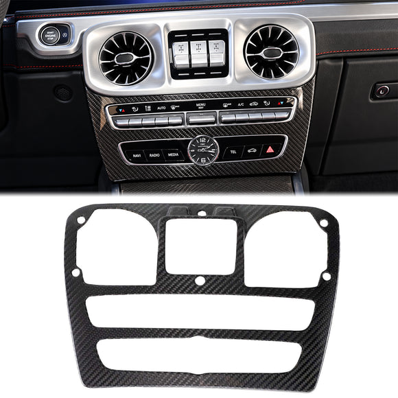 Cubierta de CD de volumen para consola central de fibra de carbono compatible con Mercedes-Benz Clase G W464 2019-2023